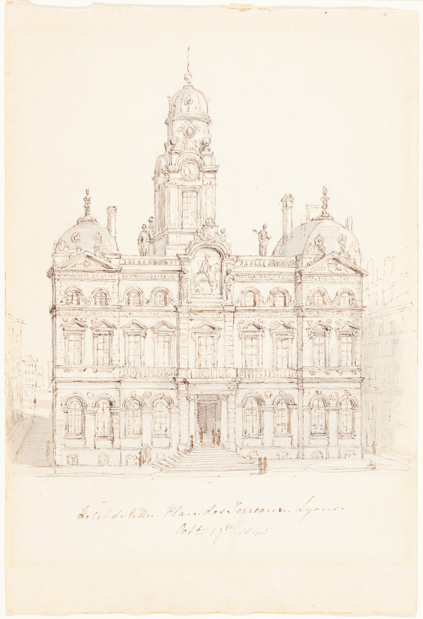 Hôtel de Ville, Place des Terreaux, Lyon by Robert Smirke