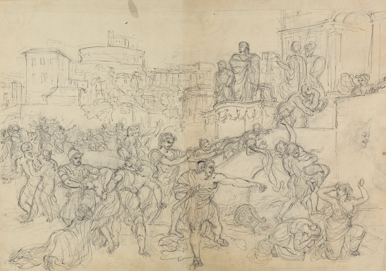 Sketch of Goths Entering Rome, from Shakespeare