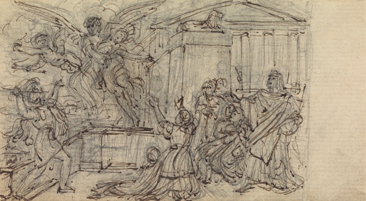 Study of a Woman, being Taken Away by a Winged Being by Robert Smirke