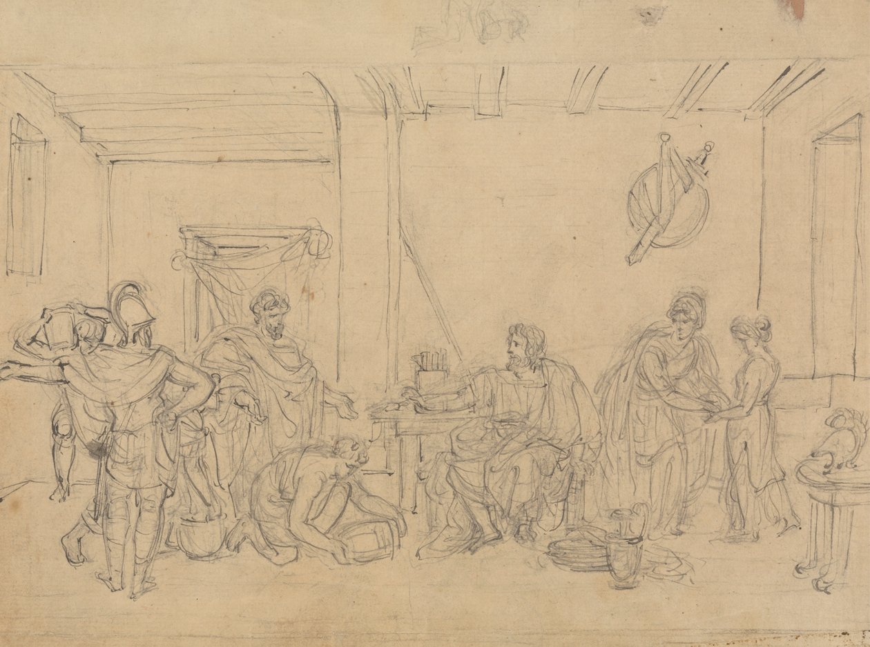 Study of an Interior Scene, with Roman Soldiers by Robert Smirke