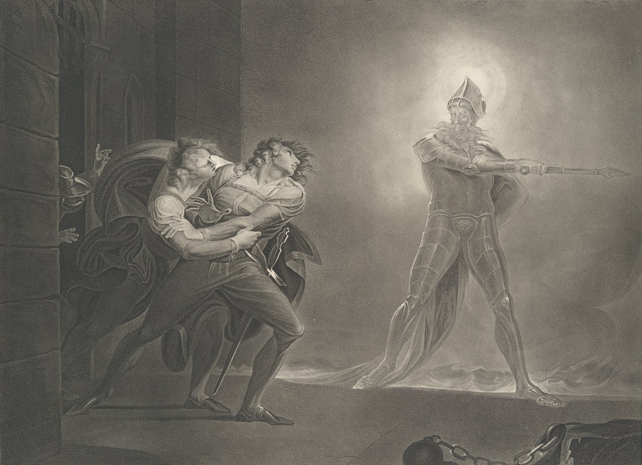 Hamlet, Horatio, Marcellus and the Ghost by Robert Thew