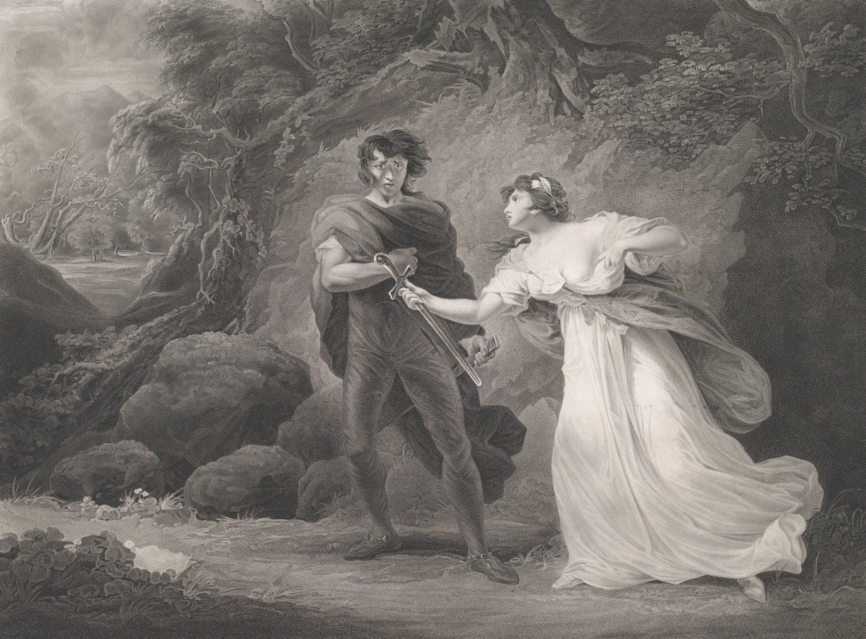 Pisanio and Imogen Shakespeare, Cymbeline, Act 3, Scene 4 by Robert Thew