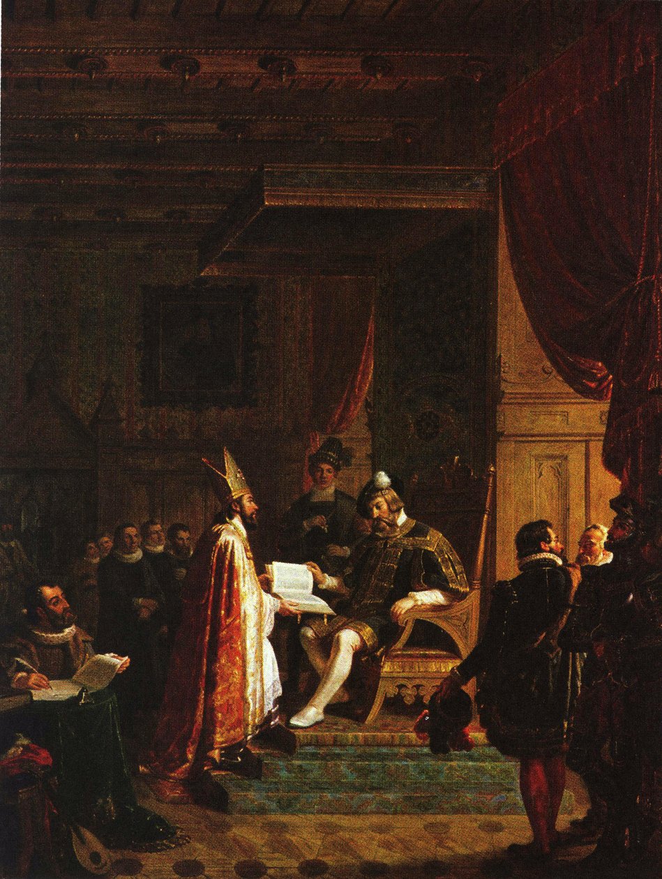 Mikael Agricola Presents Finnish New Testament to Gustav Vasa by Robert Wilhelm Ekman