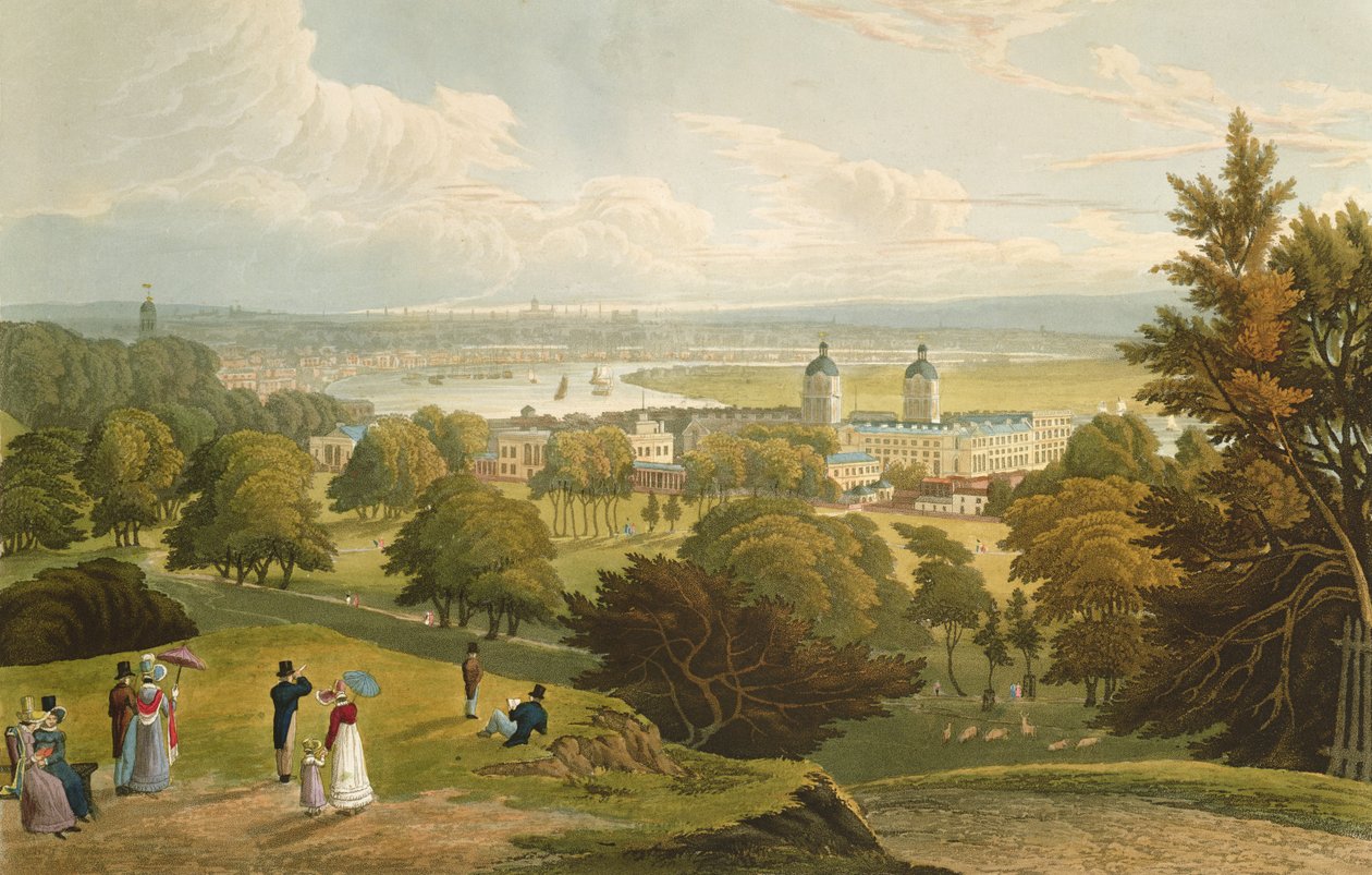 A View of London Taken from Greenwich Park, pub. 1820 by Colnaghi und Co. by Robert the Elder and Younger Havell