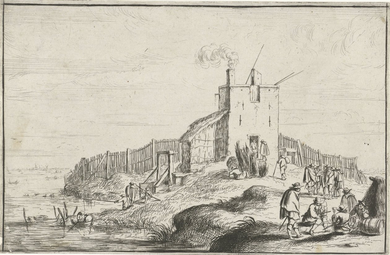Small Fort by a River by Robert van den Hoecke
