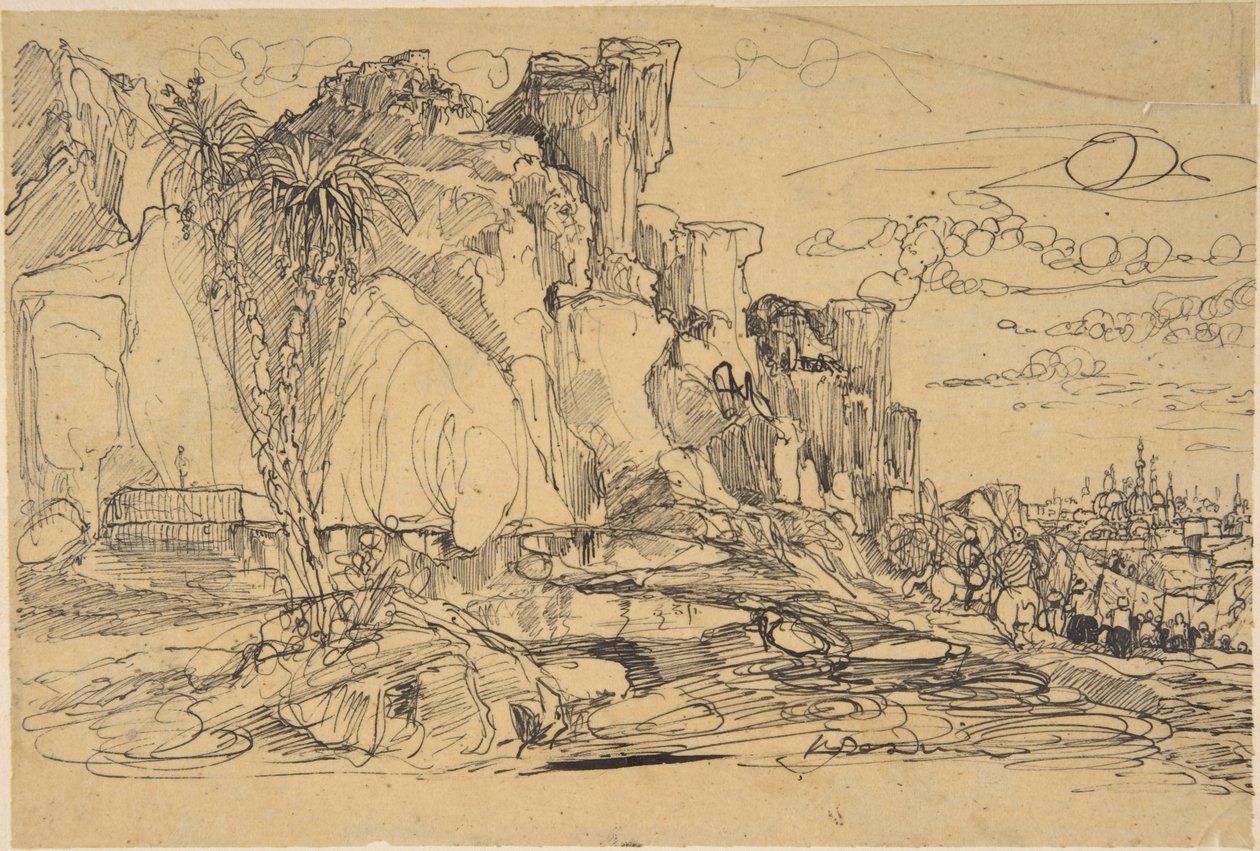 Caucasian Landscape by Rodolphe Bresdin