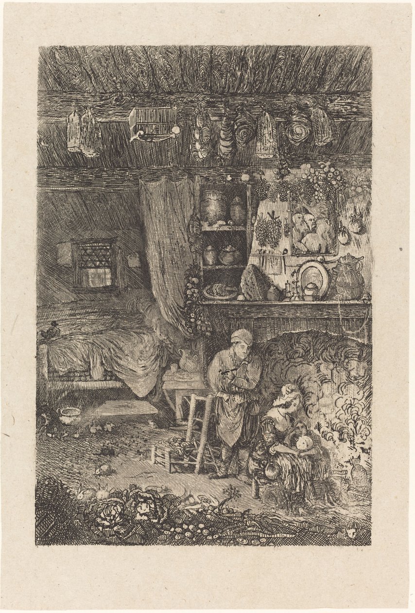 Flemish Interior by Rodolphe Bresdin