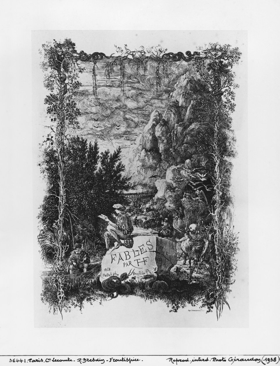 Frontispiece Illustration from 'Fables' by Hippolyte de Thierry-Faletans