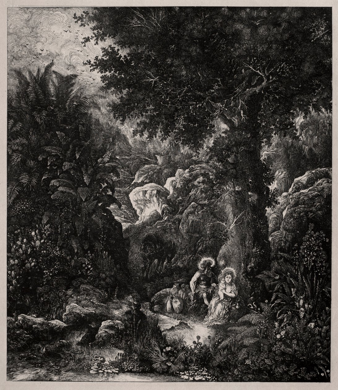 Rest on the Flight into Egypt with a Saddled Donkey, 1871 by Rodolphe Bresdin