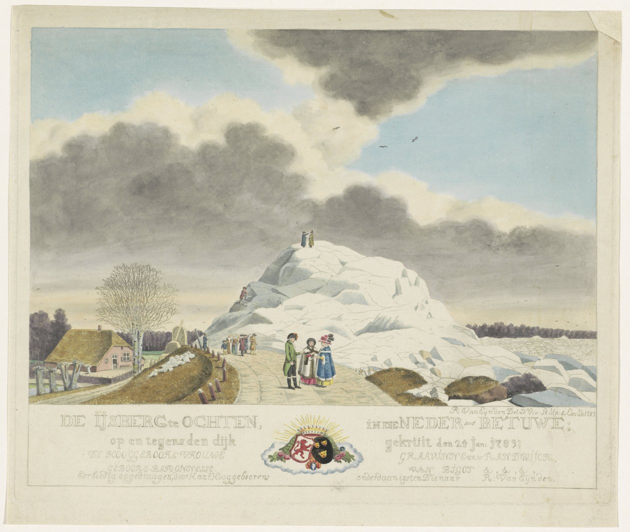 Drifting Ice at Ochten, 1789 by Roeland van Eynden