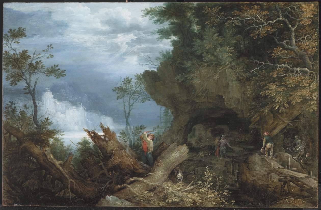 Mountainous Landscape with an Entrance to a Mine by Roelandt Jacobsz. Savery