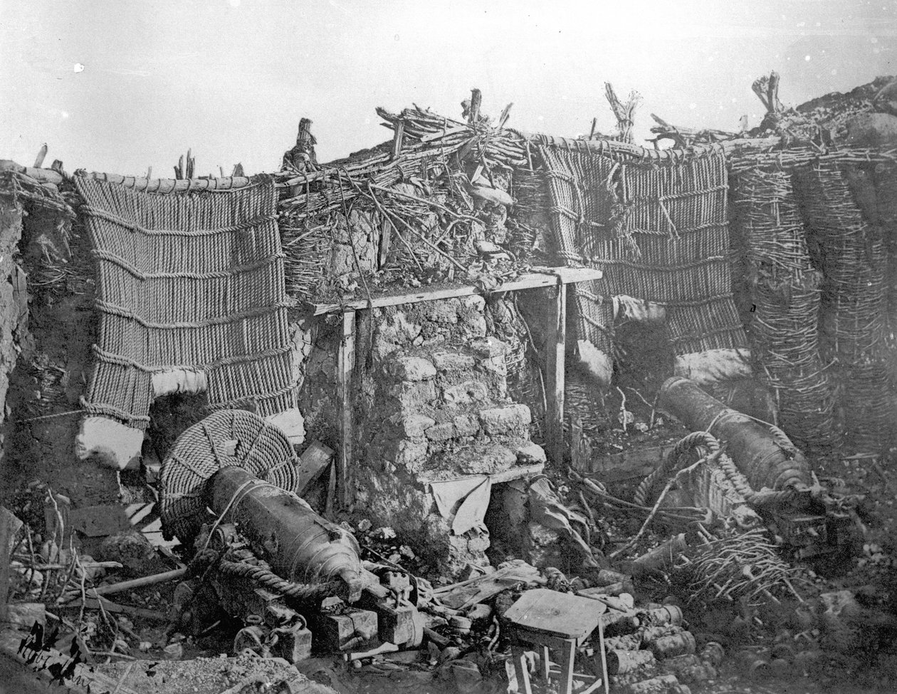 A Two Gun Battery During the Crimean War, c.1855 by Roger Fenton