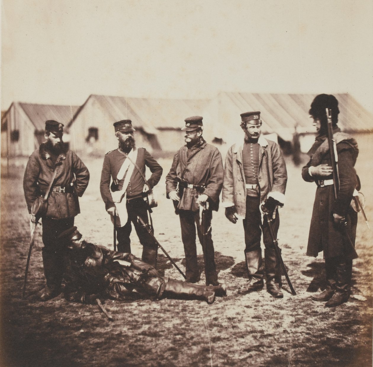 Lieutenant-General William Munro and Officers of the 39th (Dorsetshire) Regiment of Foot, from an album of 52 photographs associated with the Crimean War, 1855 by Roger Fenton