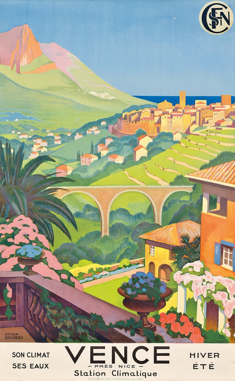 Poster advertising Vence by Roger Broders