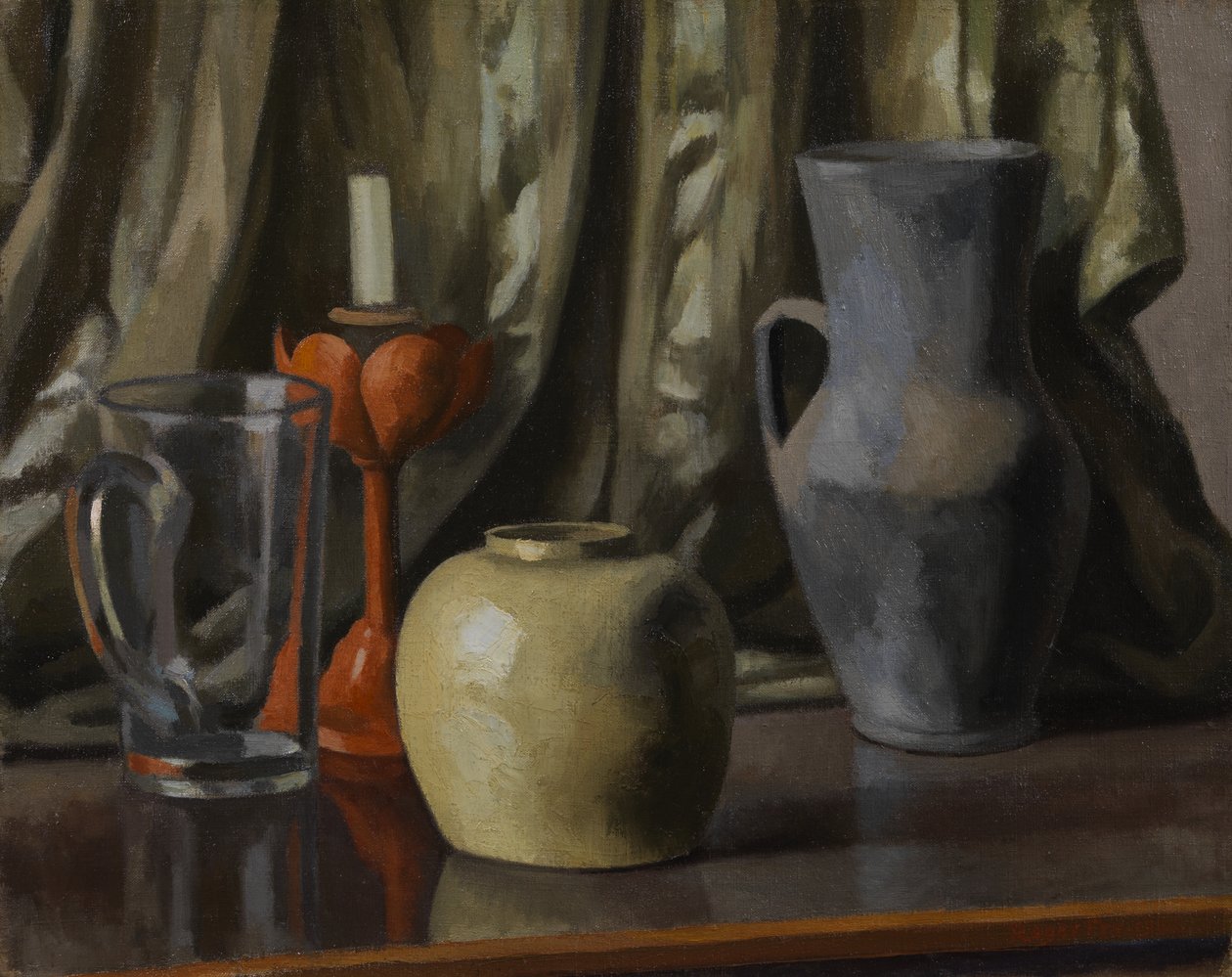 Still Life with Candle and Earthenware Pots by Roger Eliot Fry