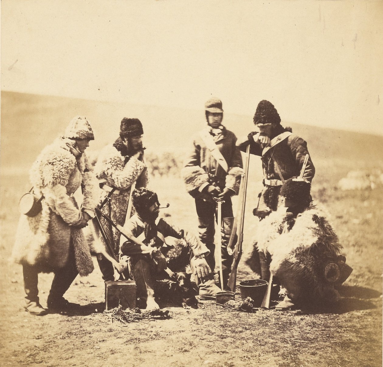 Capt. Pechell & Men of the 77th Regiment - Winter Dress by Roger Fenton