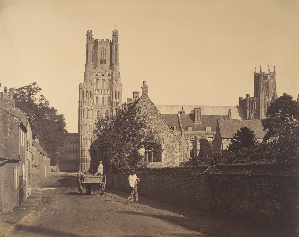 Ely Cathedral, from the Grammar School, 1857 by Roger Fenton