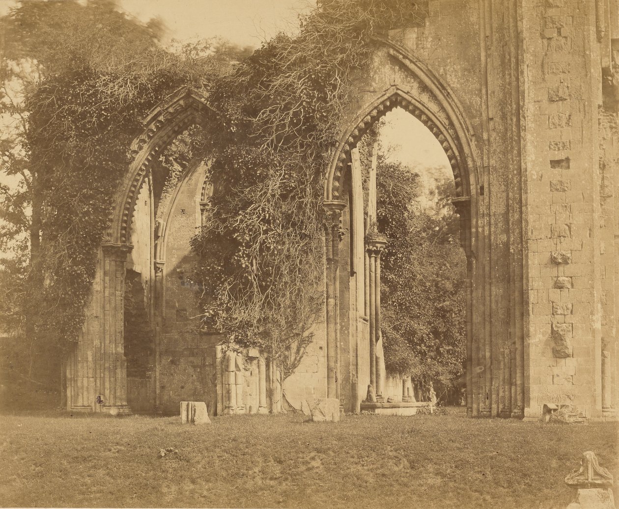 Glastonbury Abbey, Arches of the North Aisle by Roger Fenton