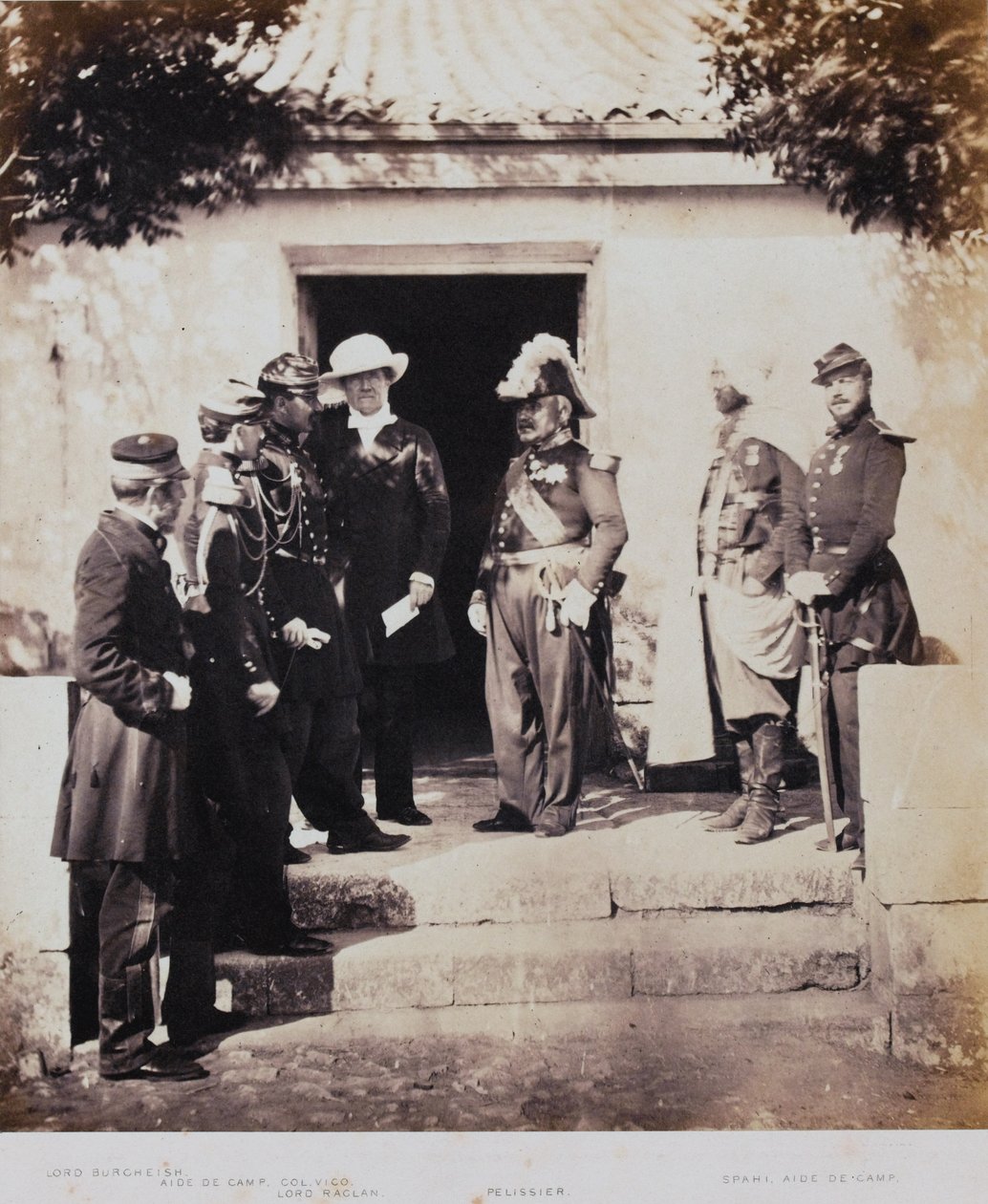 Group at Headquarters, from an Album of 52 Photographs Associated with the Crimean War by Roger Fenton