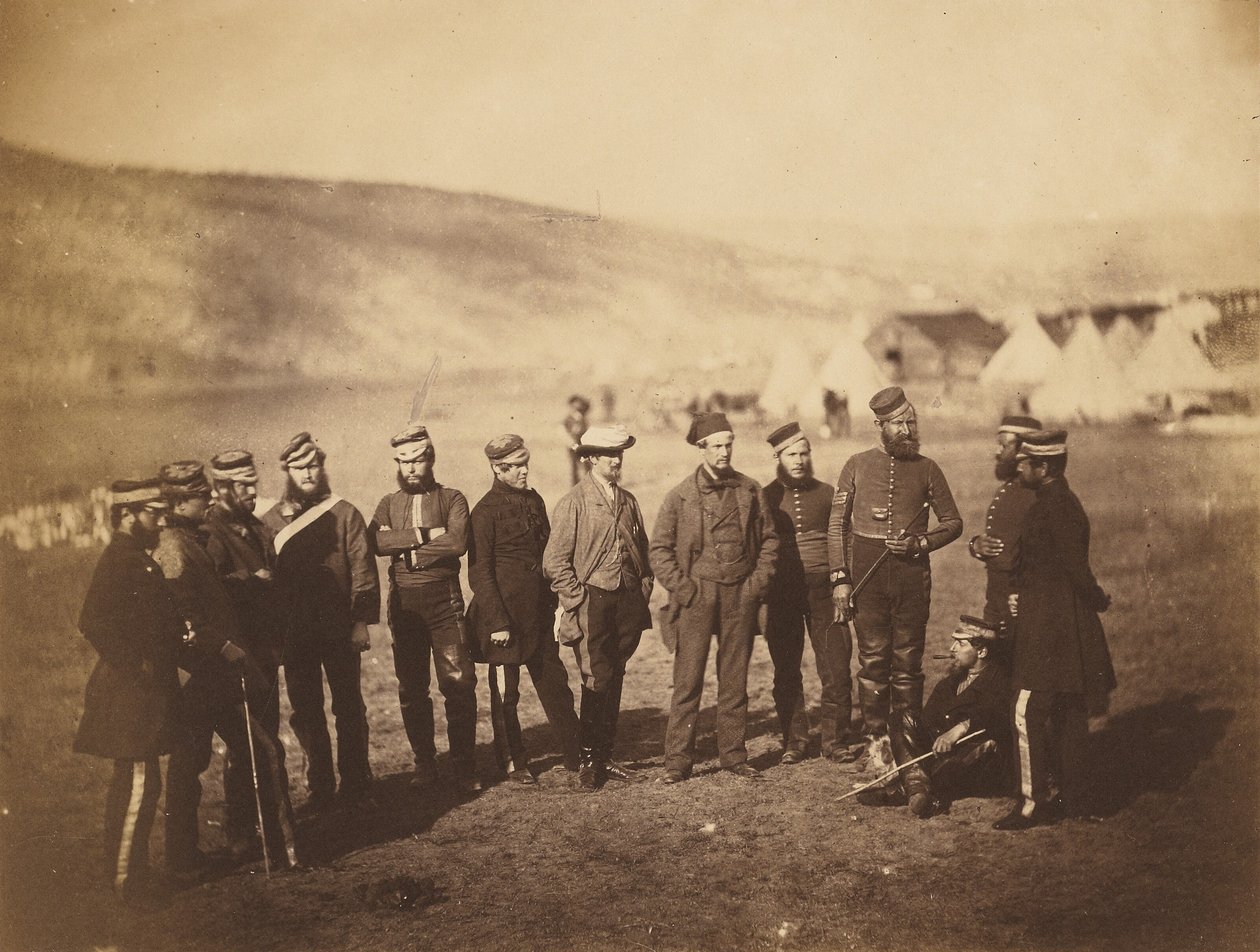 Major Burton and Officers of the 5th Dragoon Guards by Roger Fenton