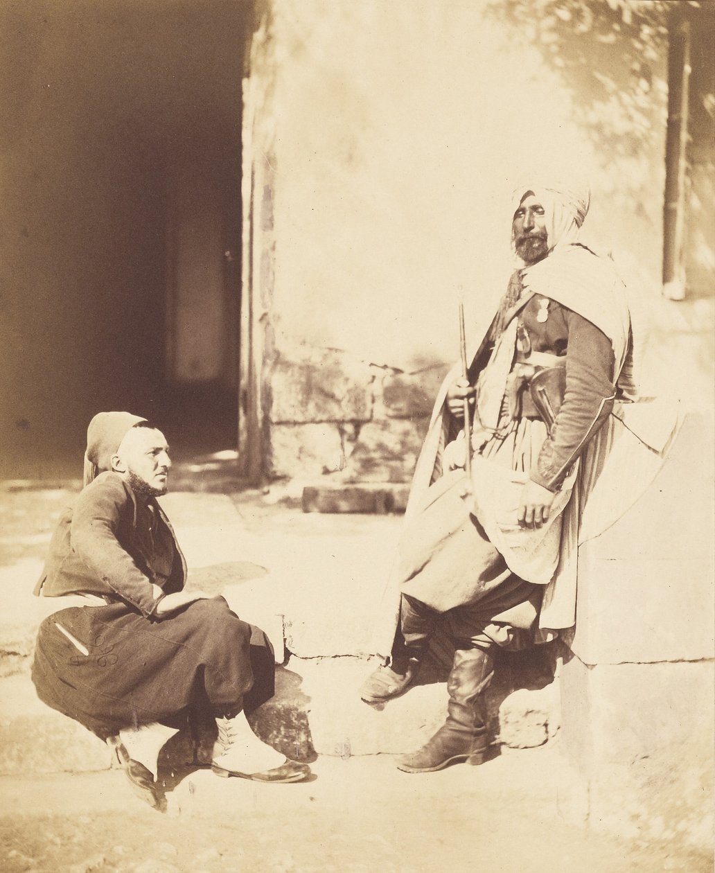 Zouave and Spahi, Attendants of Marshal Pélissier by Roger Fenton