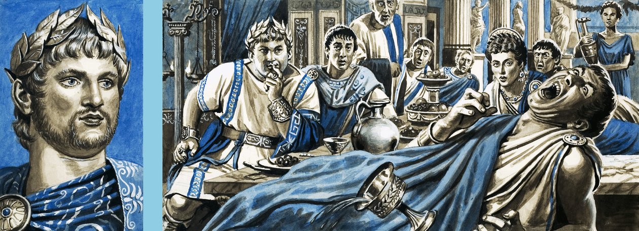 Portrait of Nero and Nero Watching the Death of Britannicus by Roger Payne