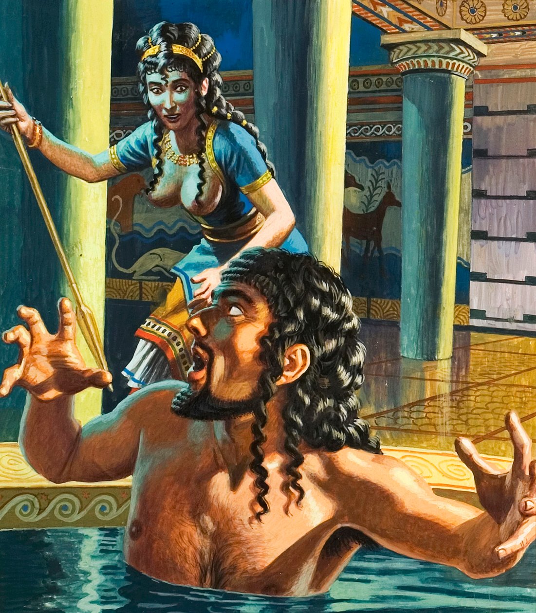 The Murder of King Agamemnon by His Faithless Wife, Clytemnestra by Roger Payne