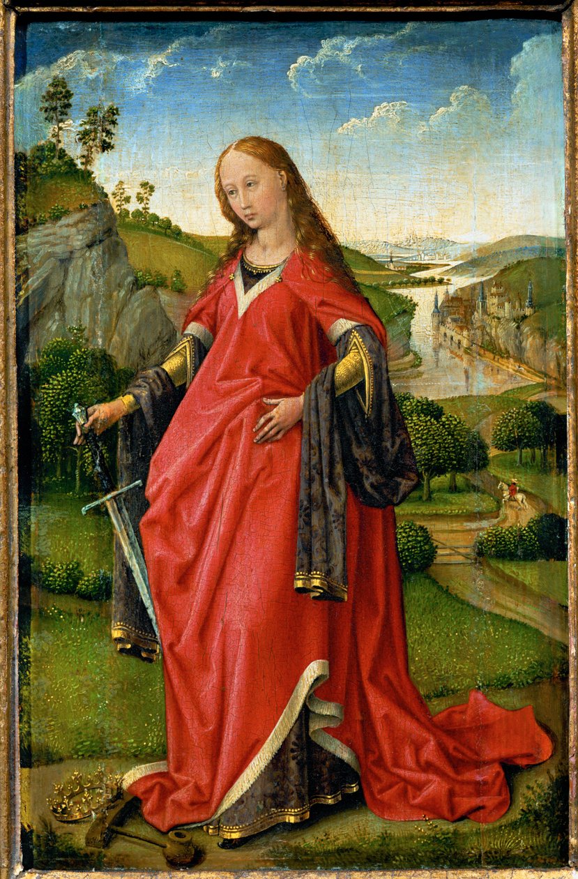Saint Catherine, Right Wing of a Diptych by Rogier van der Weyden