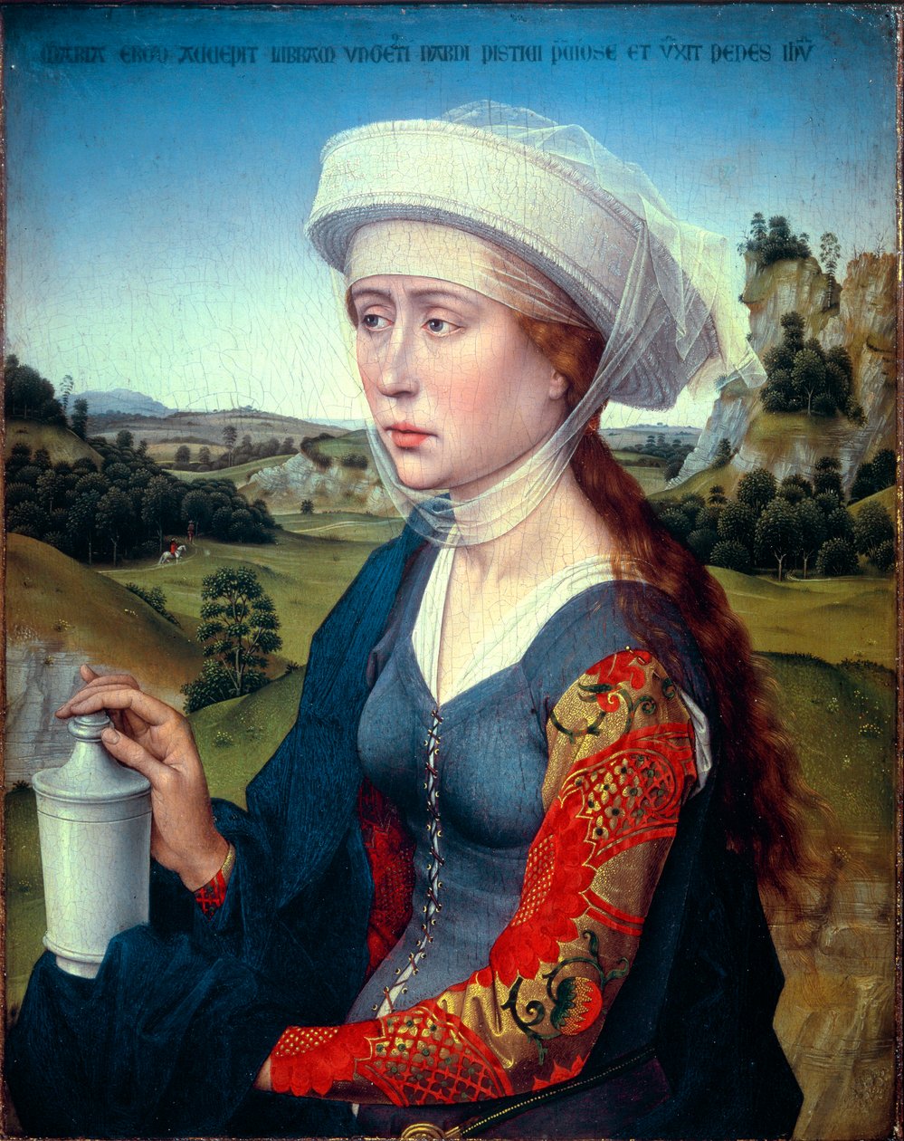Triptych of the Braque Family: Representation of Saint Mary Magdalene (Right Panel) by Rogier van der Weyden