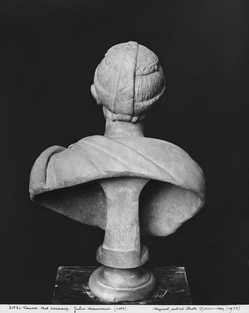 Bust of Julia Mamaea (180-235 AD) mother of Emperor Severus Alexander (205-235 AD) seen from behind, c.230 by Roman