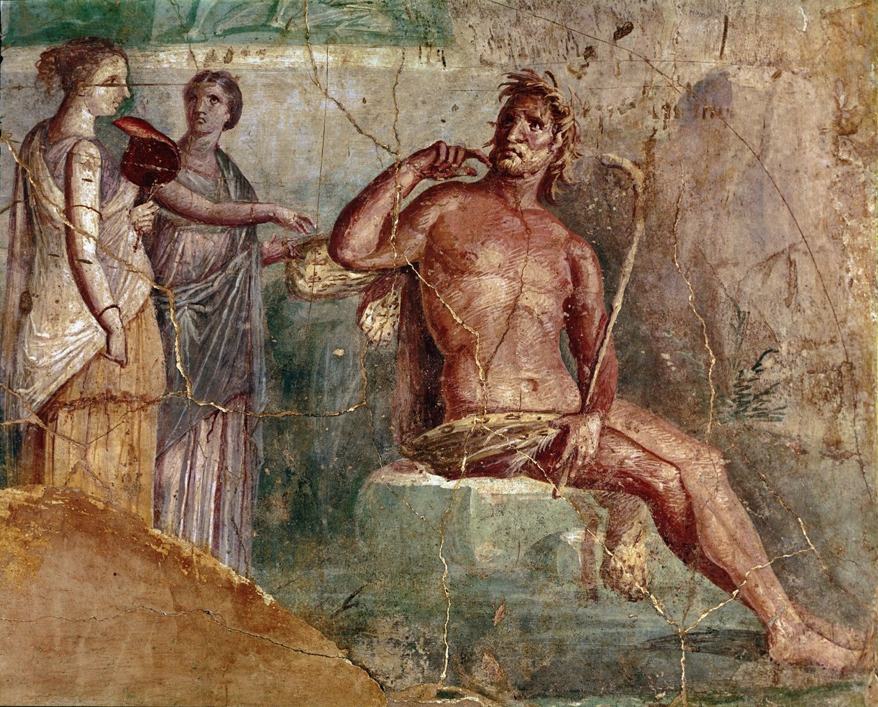 Galatea, with a fan, and Polyphemus, from Pompeii, 60-80 AD by Roman