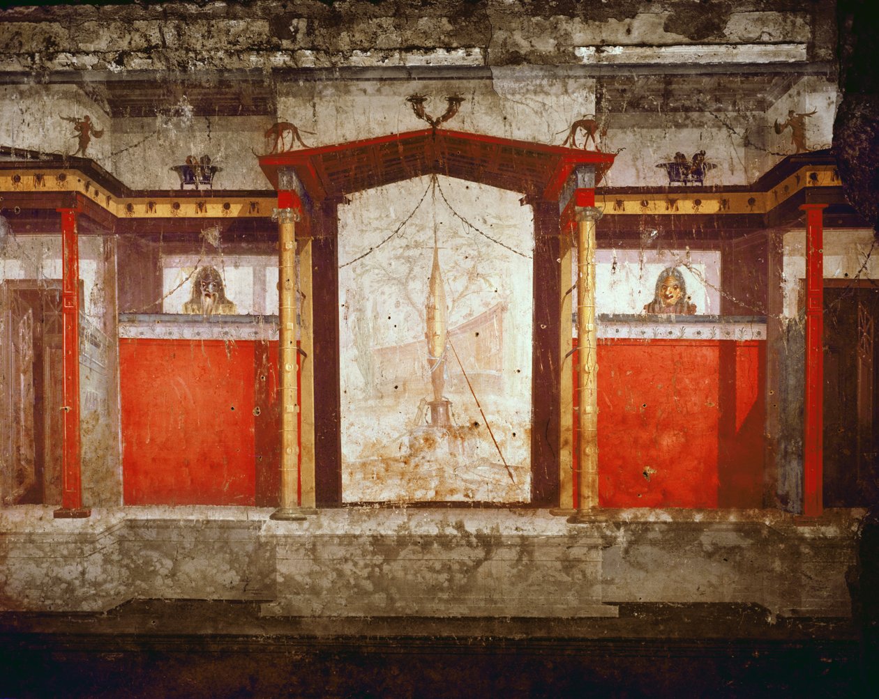 Interior View of the House with Frescoes Dating from 25 BC - AD 25 by Roman