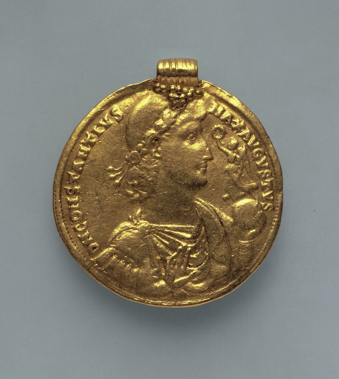 Medallion (obverse) of Constantius II, minted at Antioch, Syria by Roman