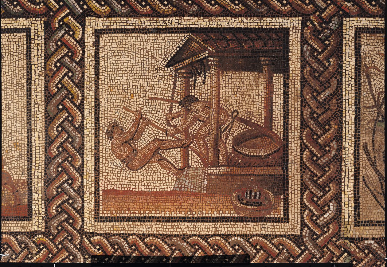 Olive Pressing (mosaic), originally from Saint-Romain-en-Gal by Roman