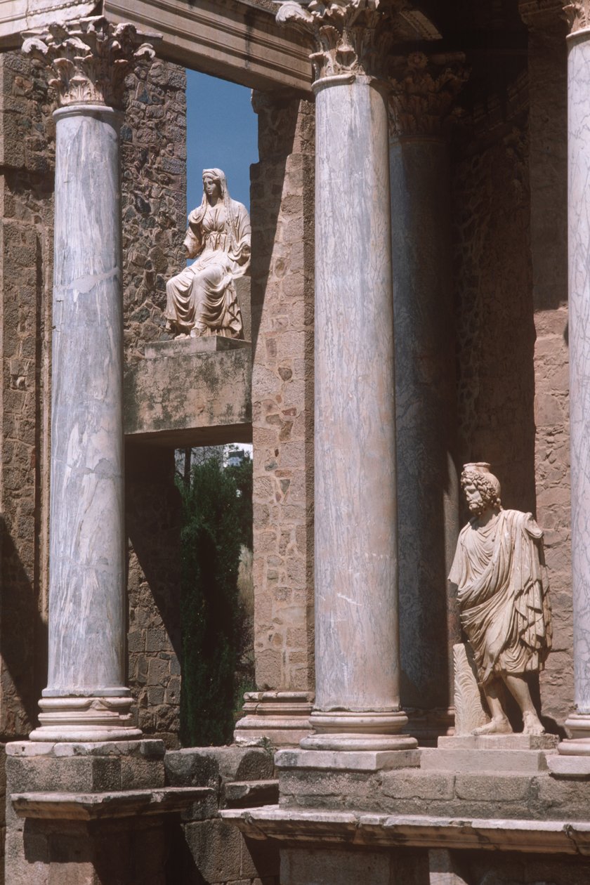 View of Statues and Colonnade by Roman