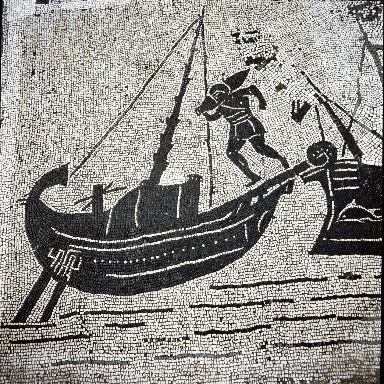 A ship of Cagliari returning to the port of Ostia by Roman