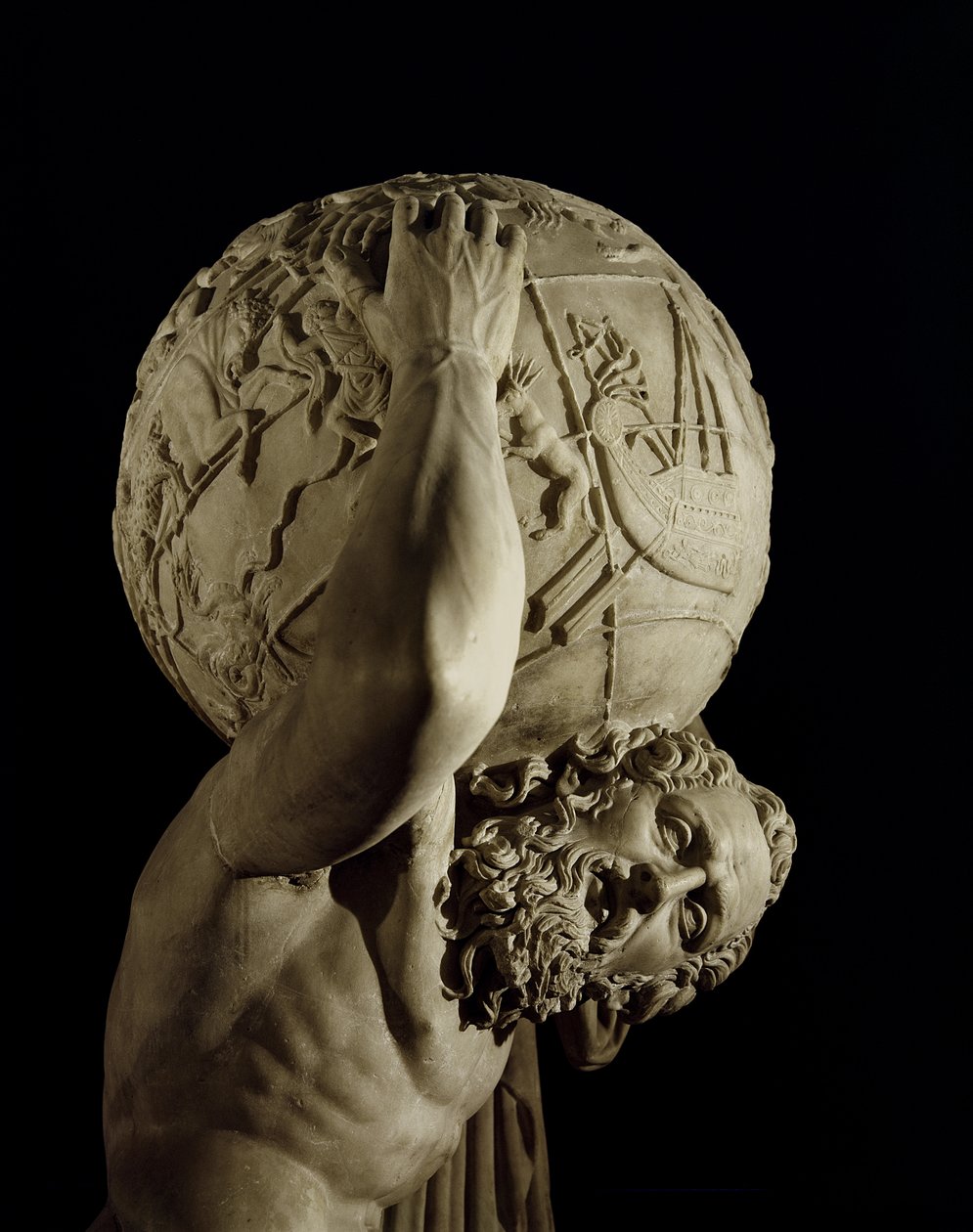 Atlas, copy of a Greek Hellenistic original (detail) by Roman
