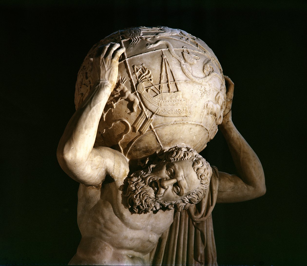 Atlas, Copy of a Greek Hellenistic Original (detail) by Roman