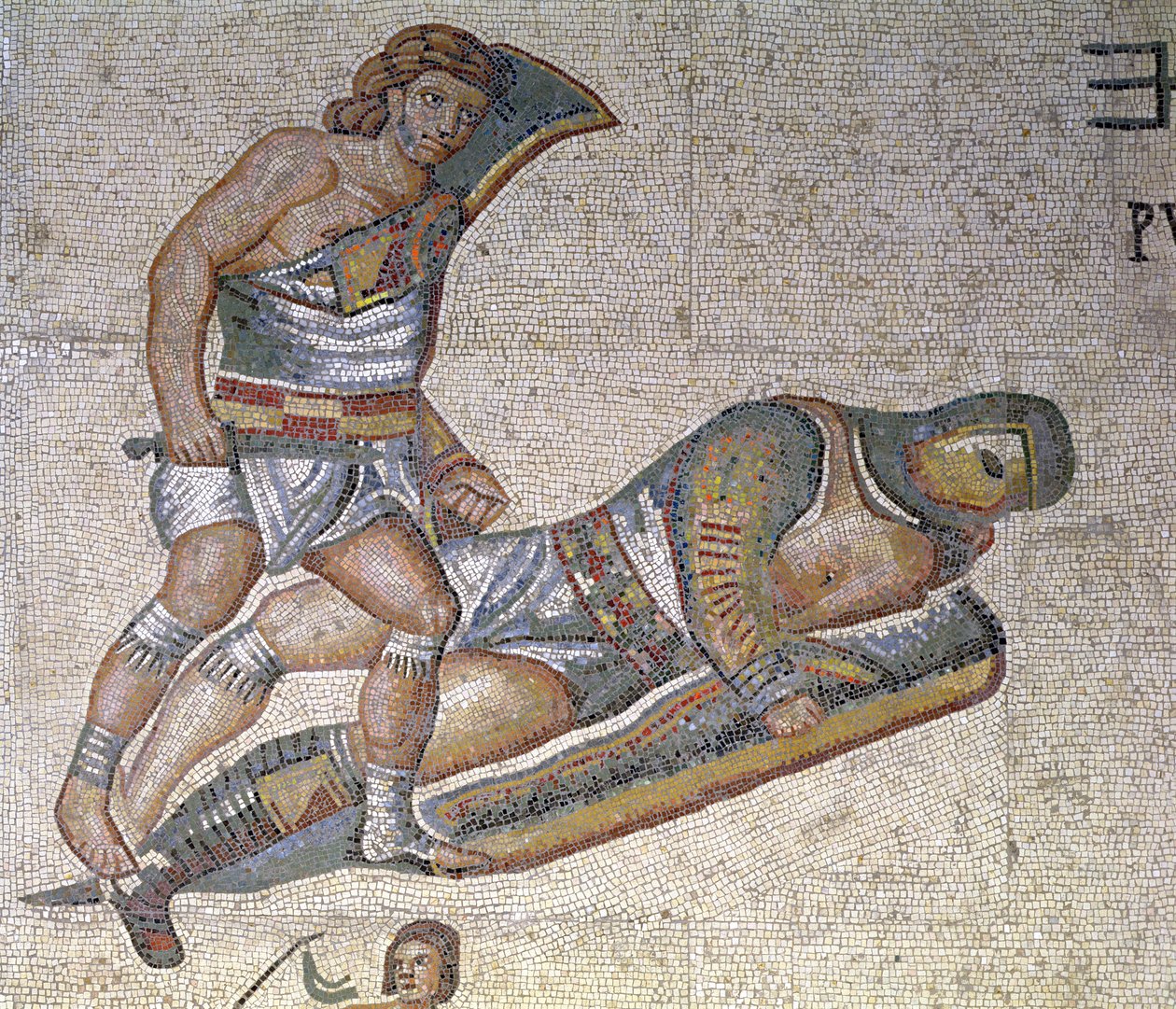 Battle between Gladiators (detail) by Roman