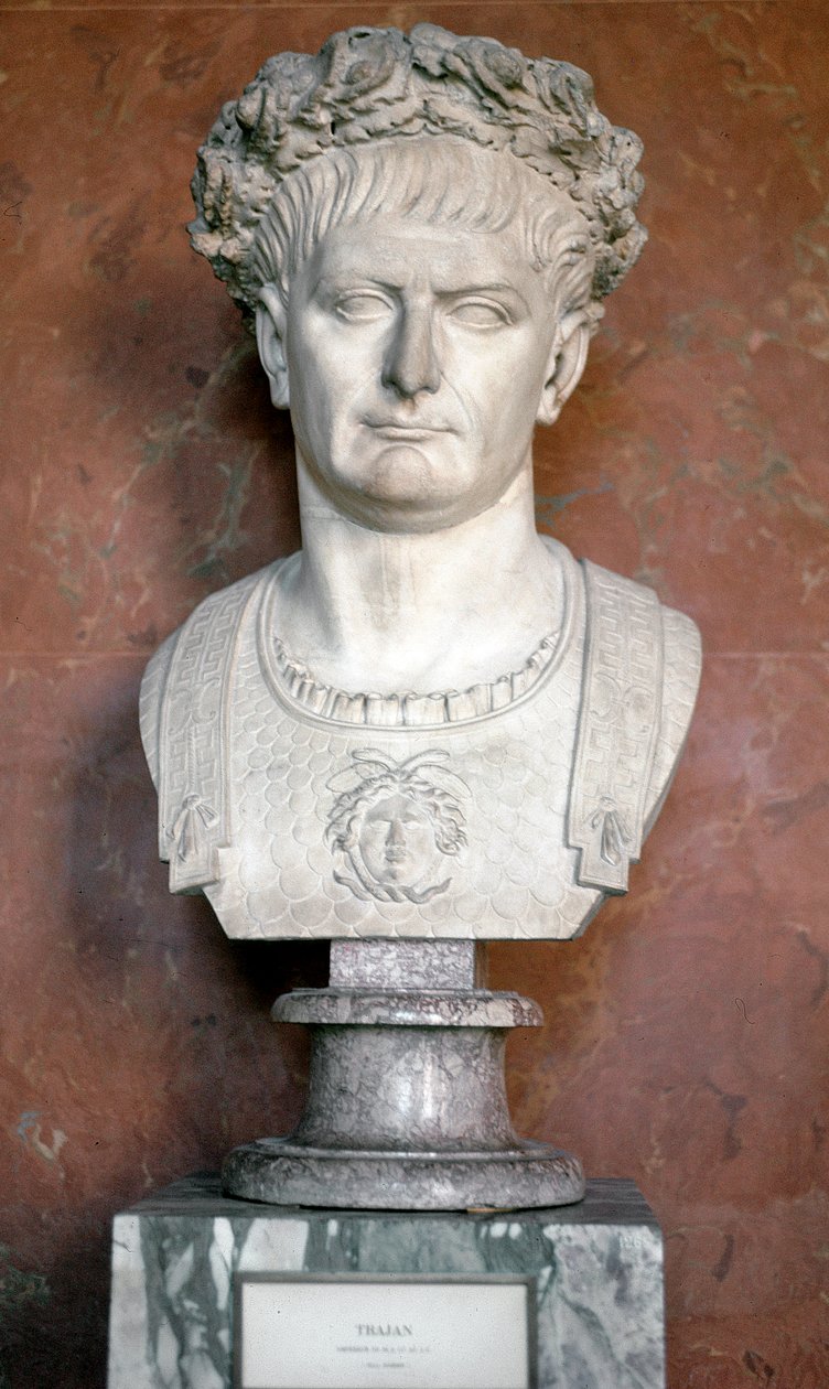 Bust of Emperor Trajan with a Wreath of Laurels and Medusa on the Torso by Roman