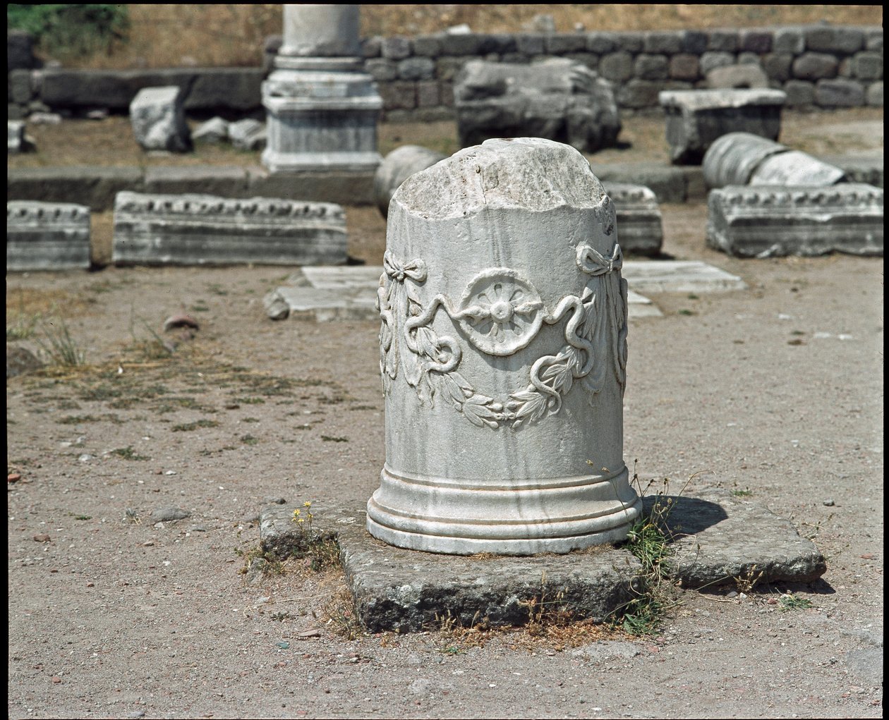 Column Decorated with the Symbol of the God Asclepios by Roman