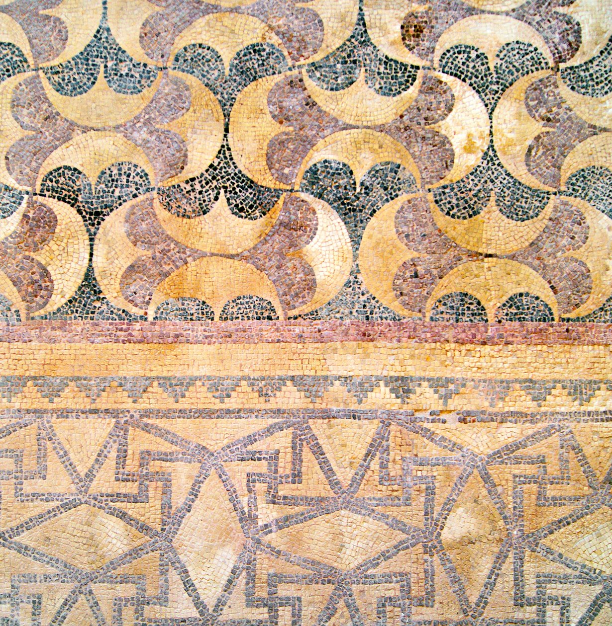 Detail of Geometric Tilework, House of Theseus, Paphos, Cyprus by Roman