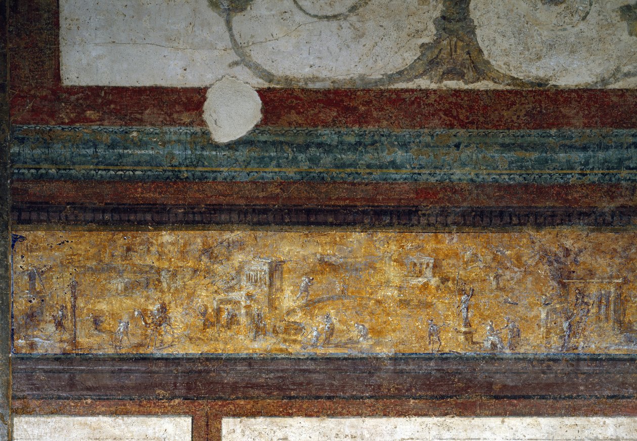 Detail of a frieze from the tablinum, 40-20 BC by Roman