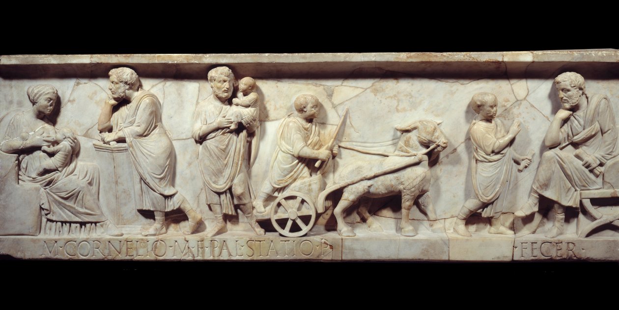 Fragment of the Sarcophagus of Marcus Cornelius Statius by Roman