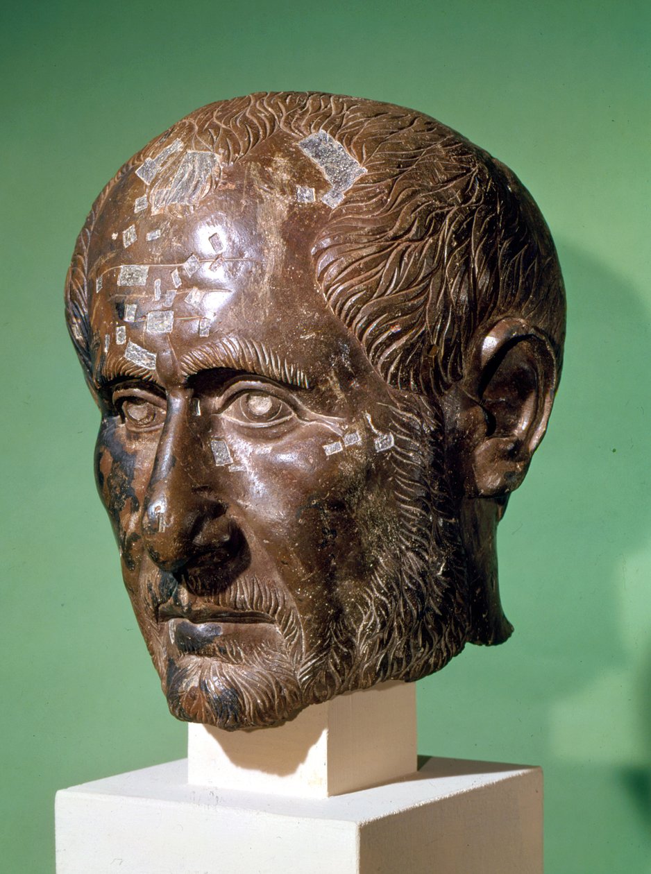 Head of Trajanus Decius (201-251) from Samisegetuza, Romania by Roman