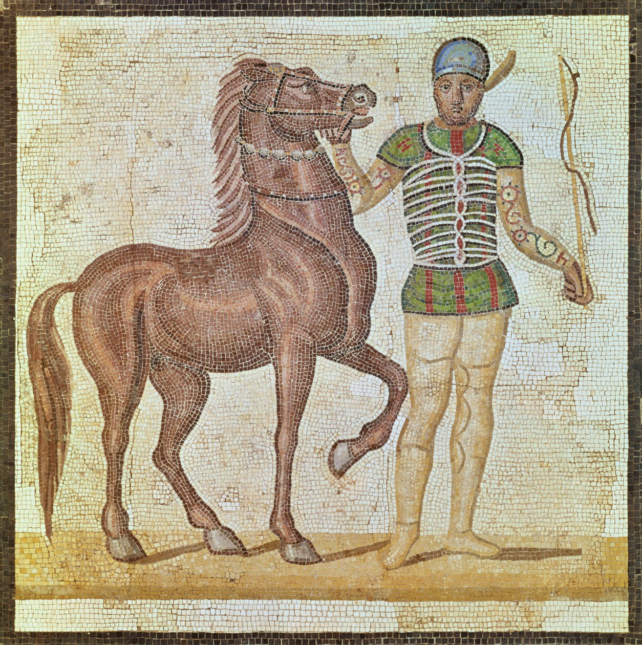 Horse rider in racing colours by Roman