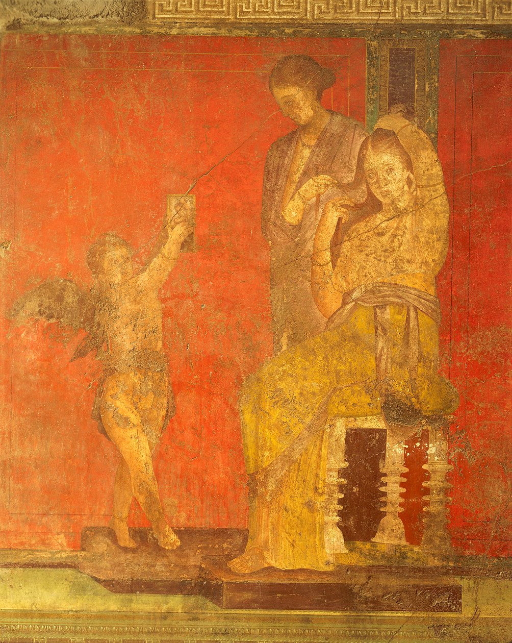 Initiation rites of the cult of Dionysus, fresco from the Villa Dei Mysteri by Roman