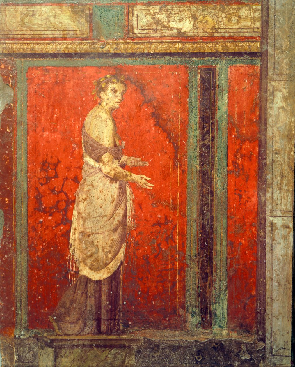 Initiation rites of the cult of Dionysus, fresco from the Villa Dei Mysteri by Roman
