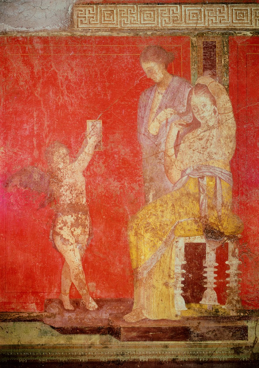Initiation Rites of the Cult of Dionysus, Fresco from the Villa Dei Mysteri by Roman