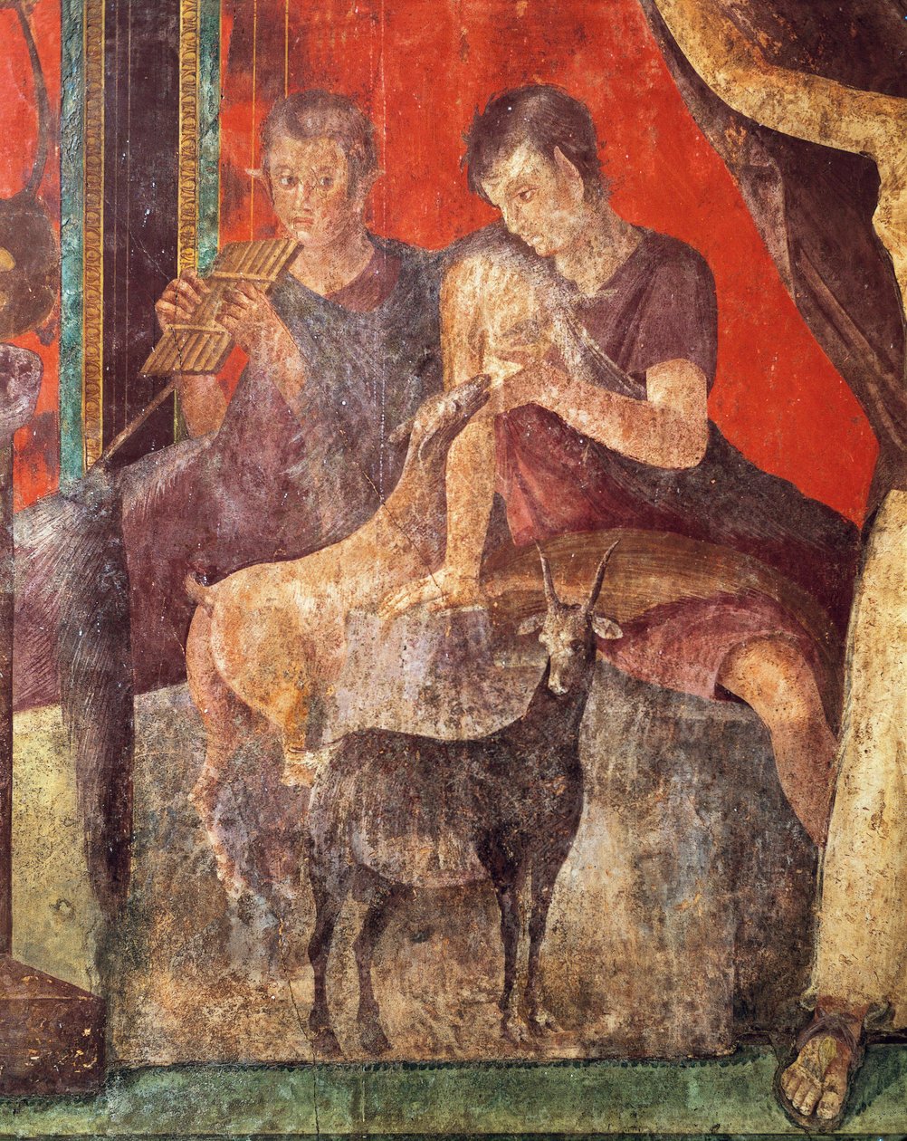 Initiation Rites of the Cult of Dionysus, Fresco from the Villa Dei Mysteri by Roman